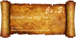 Csikány Sára névjegykártya